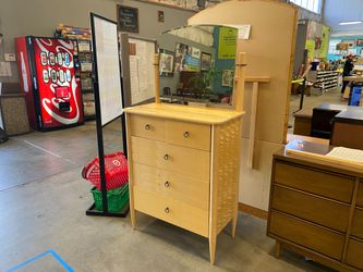 Rippling Grain Swivel Mirror Tallboy Dresser