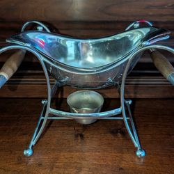 Vintage SheltonWare MCM Gravy Serving Boat w Wood Handles