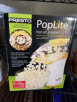 Presto Poplite Hot Air Popcorn Popper 04820 Hot air Not Oil
