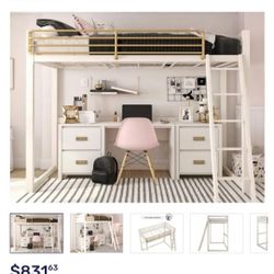 Heavy Duty Metal Twin Loft Bed 