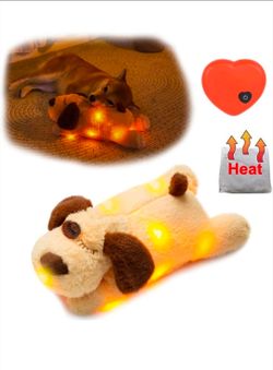Brand new Heartbeat Puppy Toys Puppy Supplies with Soft Light&Reusable Heating Package, Plush Dog Calming Anxiety Relief Toy for Enrichment (with Heat