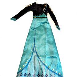 Original Movie-inspired Black Top and Teal Skirt Gown from 2021 Hasbro “Disney’s Frozen II – Queen Anna #F3524”