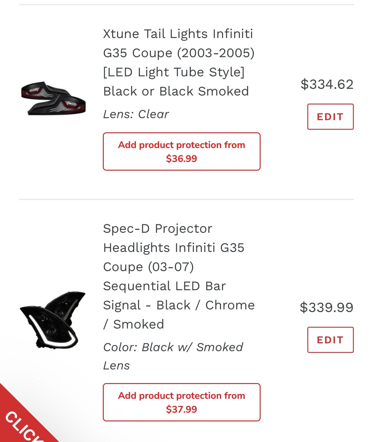 Infinity G35 Headlights & Taillights For Sale