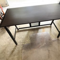 Foldable Study/Work Table with Clear Floor Mat