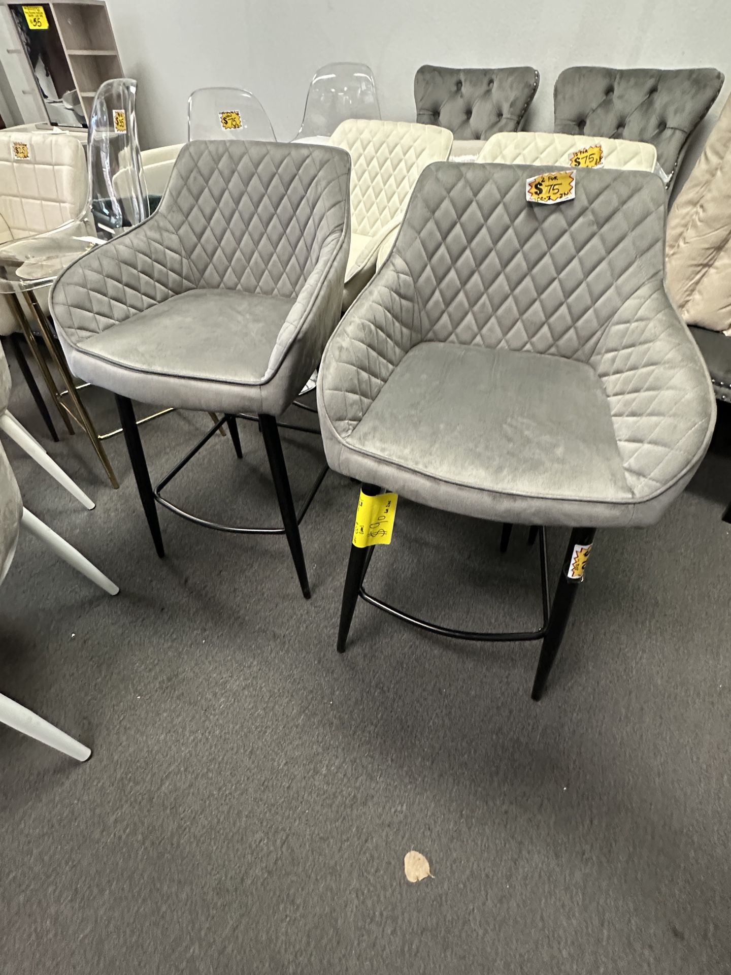 $75.00 Set Of 2 Grey or White Kitchen 26” Counter Barstool Bar Chair