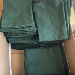 Set of 83 Dark Green Cloth Napkins – 100% Cotton
