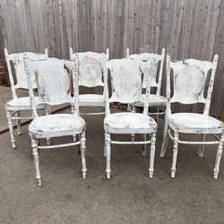White Shabby Chic Chairs By Anthropologie Set/6