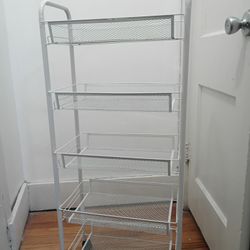 New 5 Tier Mesh Wire All Metal Rolling Rack