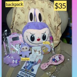 Labubu backpack and accessories for girls