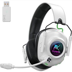 Krysenix KGH2 - Wireless Gaming Headset with Noise Canceling Microphone for PC, PS5, PS4, Switch, Mac，2.4 GHz Wireless & Bluetooth 5.4 Gaming Headphon