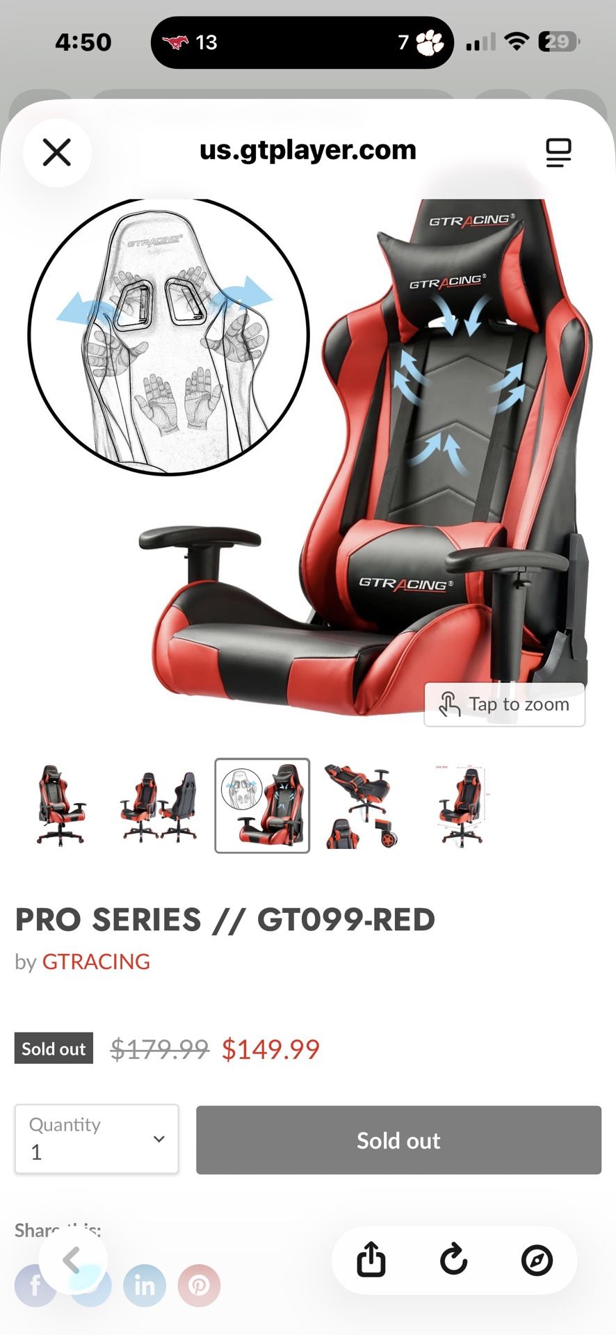 NEW GTRACING GT099 Gaming Chair – Red/Black 🕹️🔥