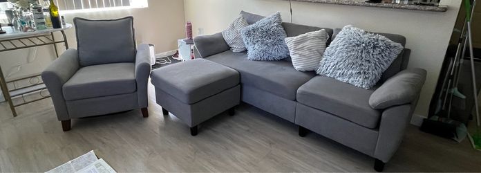 Gray sectional sofa set