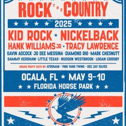2 GA PLUS ROCK THE COUNTRY TICKETS PLUS PARKING PASS