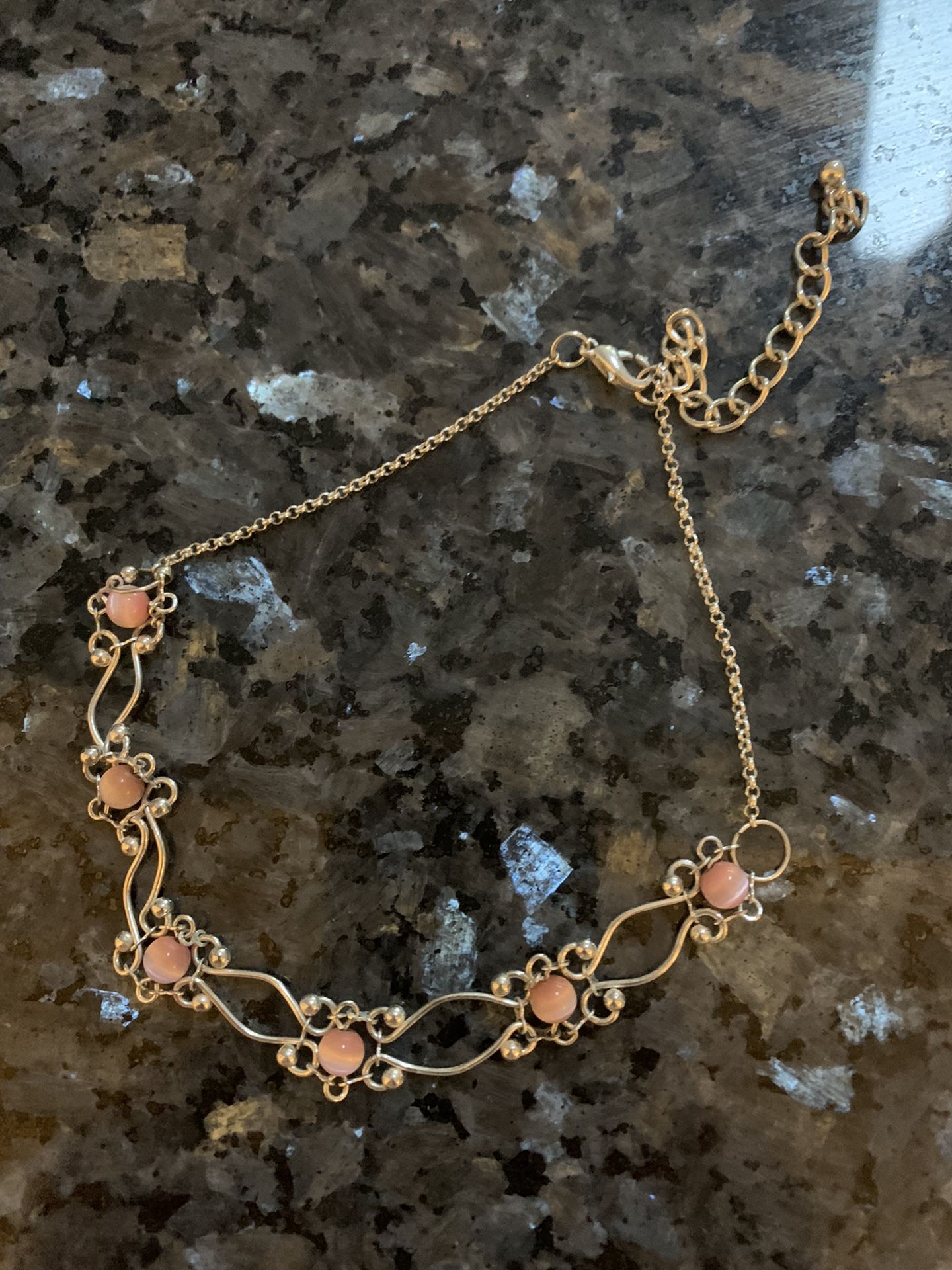 Pink Vintage Choker 16 Inch Necklace 