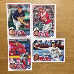 2023 TOPPS WASHINGTON NATIONALS 4 CARD LOT 