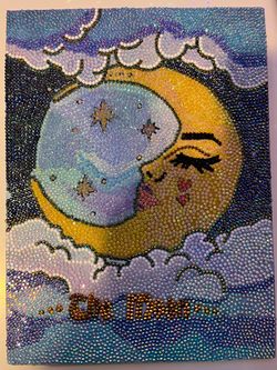 Moon bedazzle painting