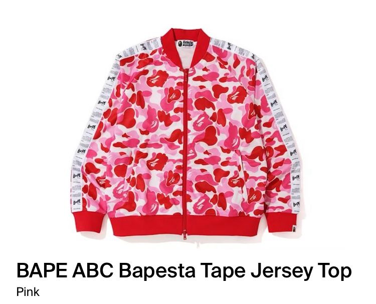 BAPE ABC Bapesta Tape Jersey Top Pink