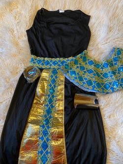 Cleopatra Costume with Gold Sequin Sash