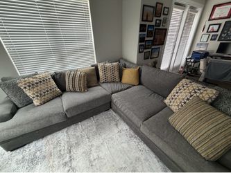 cindy crawford grey 3 piece sectional