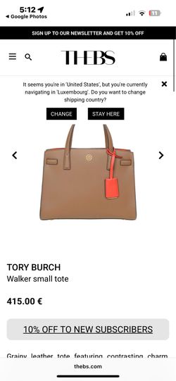 Tory Burch Small Walker Leather Tote Bag PAID $530 (gently pre owned)
