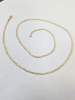 10kt Gold Curb Chain 18"
