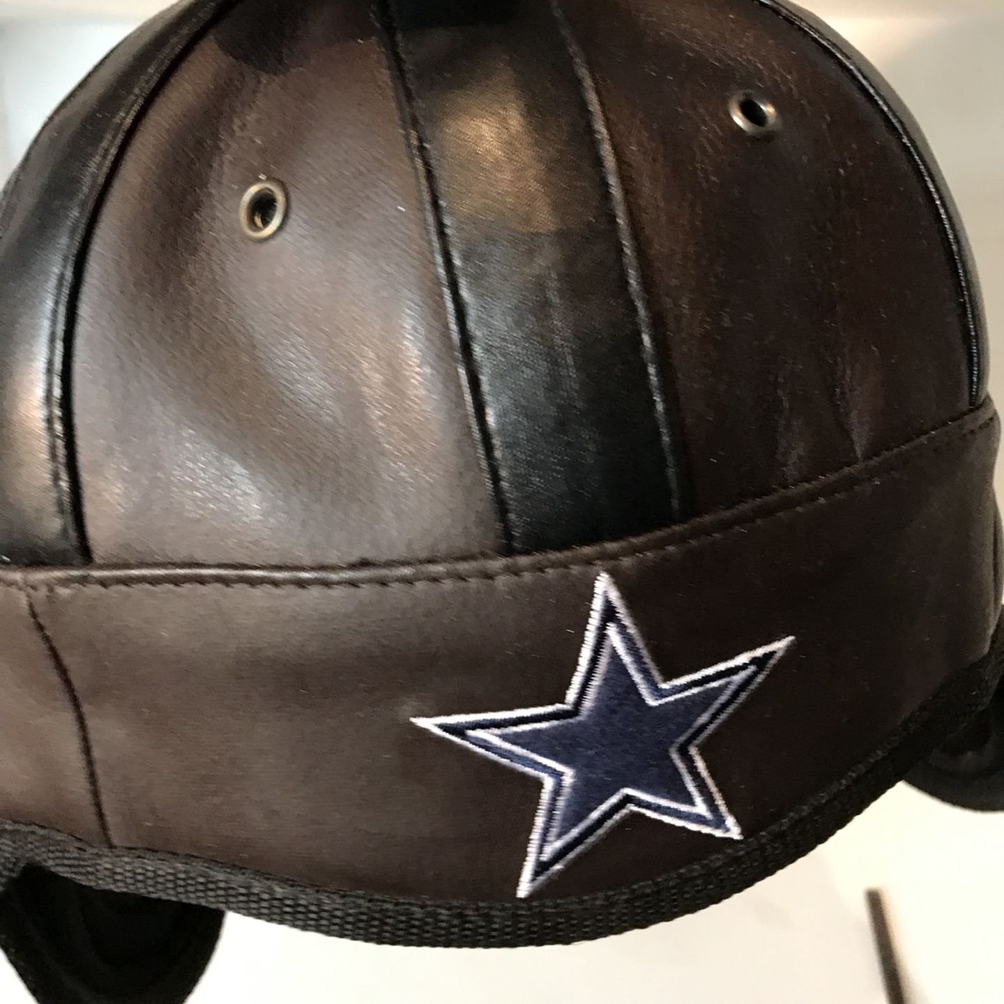cowboys leather helmet