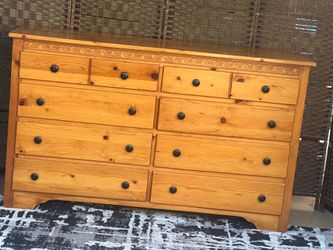 Rustic pine oak 8drawers dresser