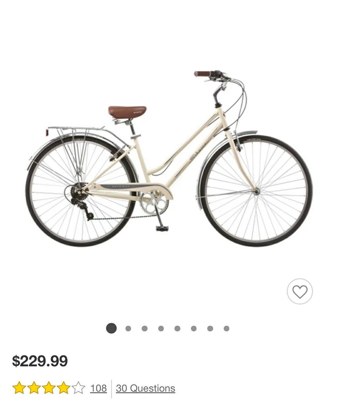 Bike woman hybrid cream (black seat)