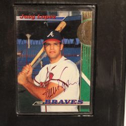 1993 TOPPS Stadium Club Team Atlanta Braves Autographed #27 Javy Lopez 
