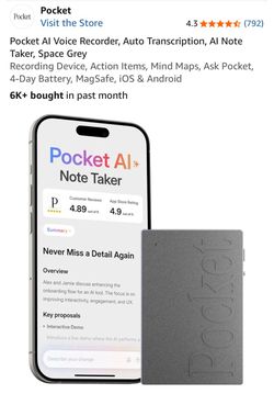 Pocket AI Voice recorder and Smart assistant transcriber.