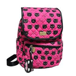 BETSEY JOHNSON Kitten Pink Backpack with Clear Zippered Wallet Bag 