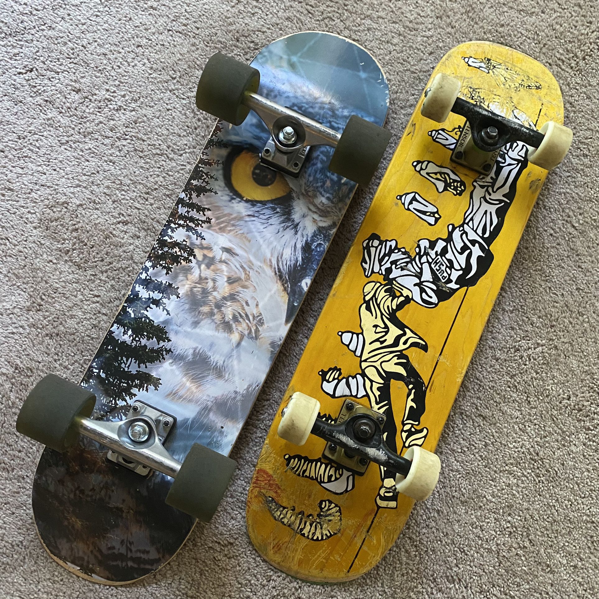 Two Complete Skateboards With Skate Tool