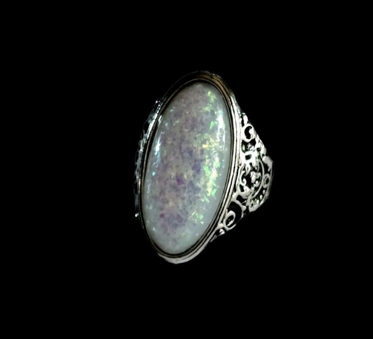 MOONSTONE NEW SIZE 8 TITANIUM FOREVER WEAR SILVER SIZE 8 RING