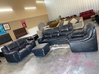 Leather living rooms sets 4 pieces