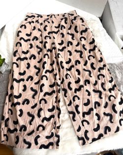 a new day Women's Medium Tan and Black Patterned Wide Leg