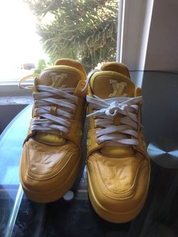 Louis Vuitton, trainer, yellow embossed monogram sneakers
