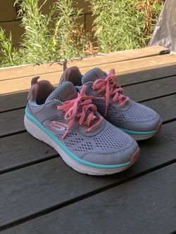 Skechers Women's Sneakers Gray Pink Teal Memory Foam