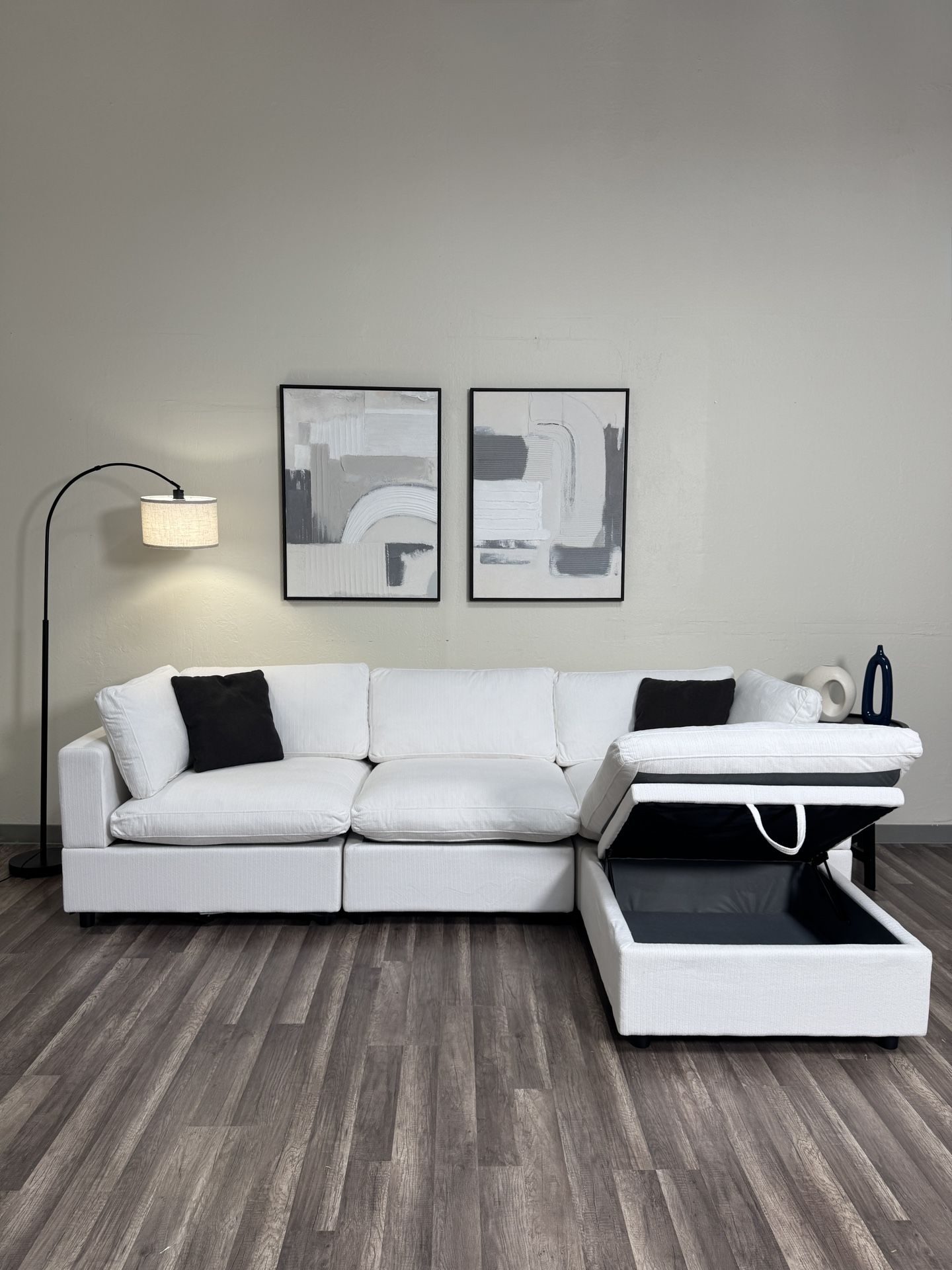 New In Box 4 Piece White Modular Sectional Couch - Free Delivery
