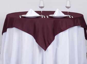 10 Used Overlay Table Clothe Color Burgundy 