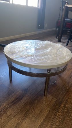 White marble top coffee table