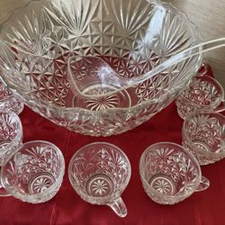 Glass Punch Bowl Set