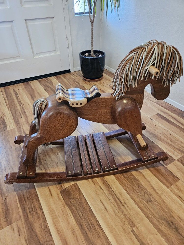 Vintage Wooden Rocking Horse