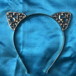 Gold & Diamond Style Cat Ears Headband One Size Fits All | Preowned