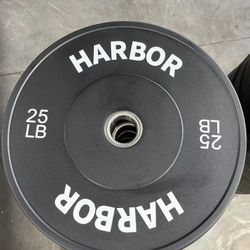 New 25lb Rubber Bumper Plate Pair; Olympic Rubber Bumper Plates; Weight Plate 2 Inch 