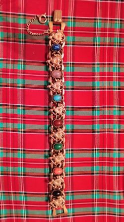 Gold-plated Bracelet With Semi Precious Stones