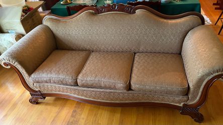 Antique Victorian Carved Wood Sofa