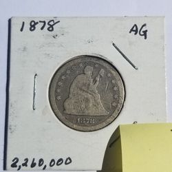 1878 Seated Liberty Quarter