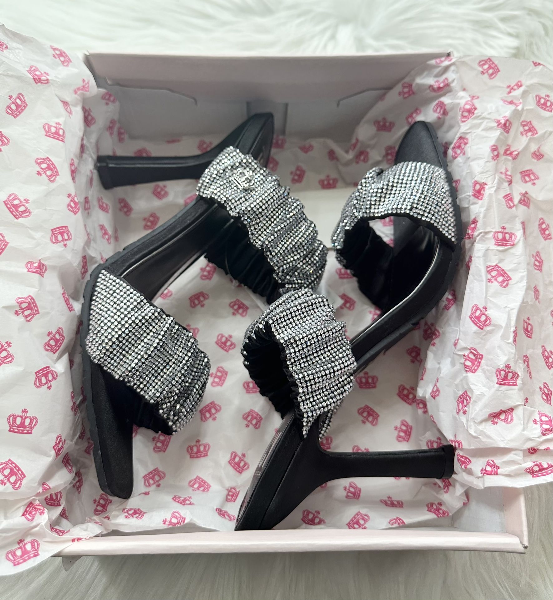 Juicy By Juicy Couture Womens Gweneth Slide Sandals Heels - Black -