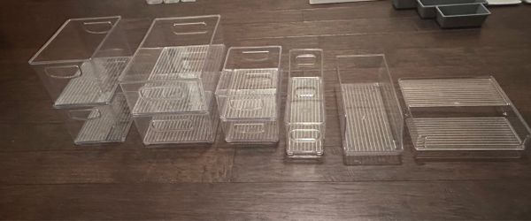 9-Piece iDesign Clear Plastic Organizing Bins Set – Fridge & Pantry