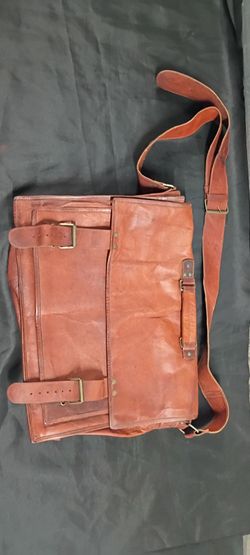 Vintage hand made leather messenger bag $80